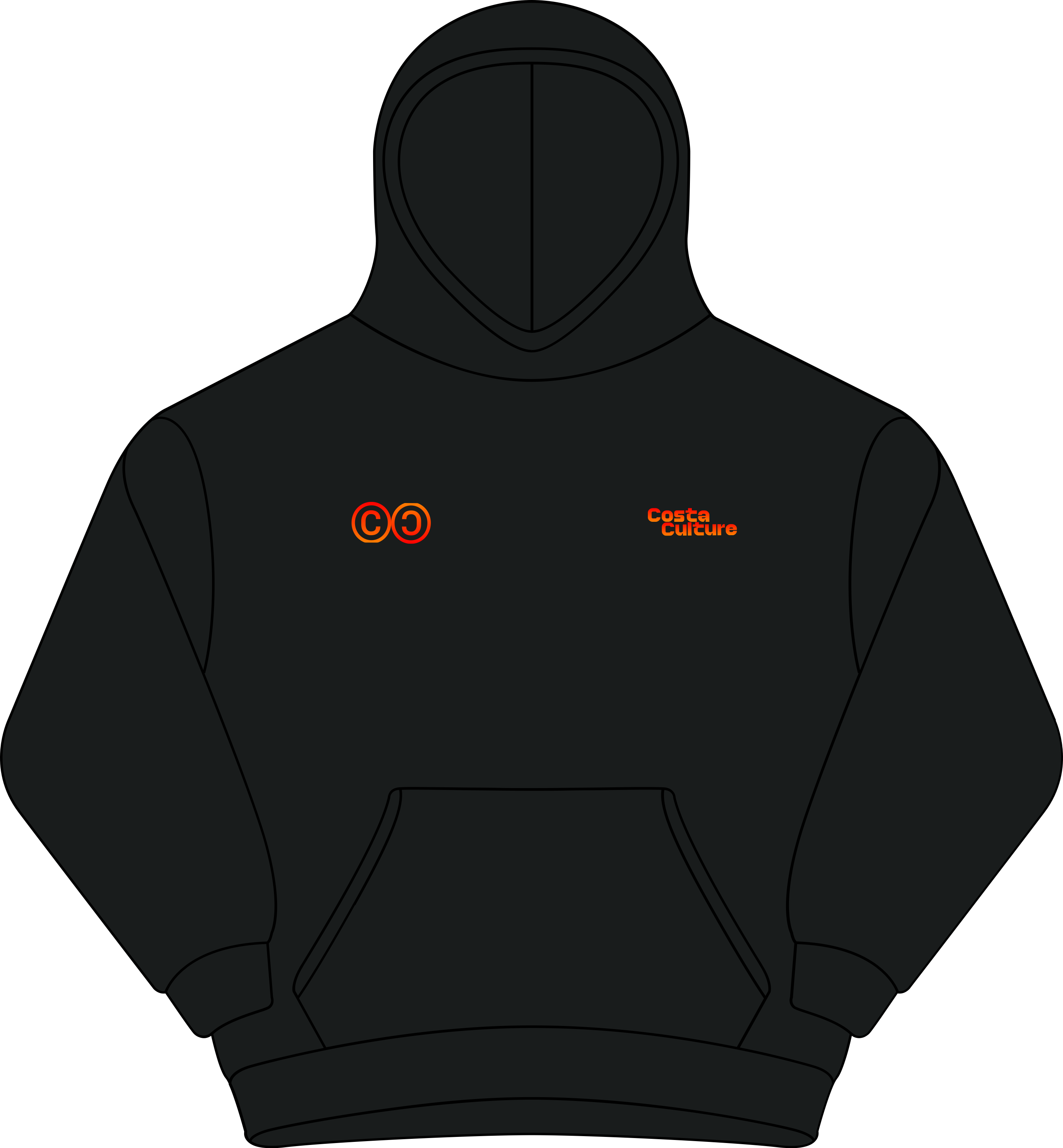 HOODIE LOGO TIDE NOIR SIGNATURE